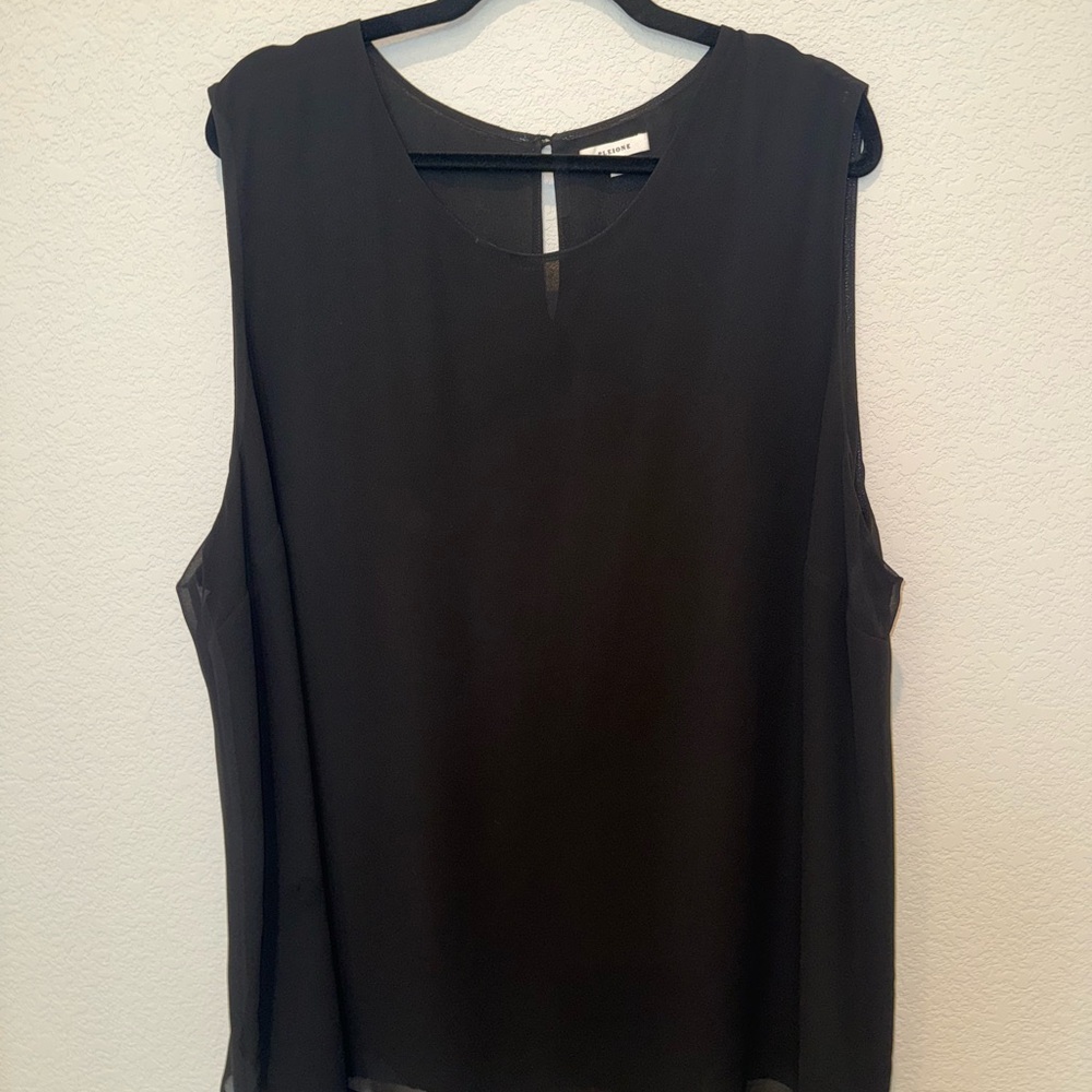 Pleione Black Sleeveless Blouse